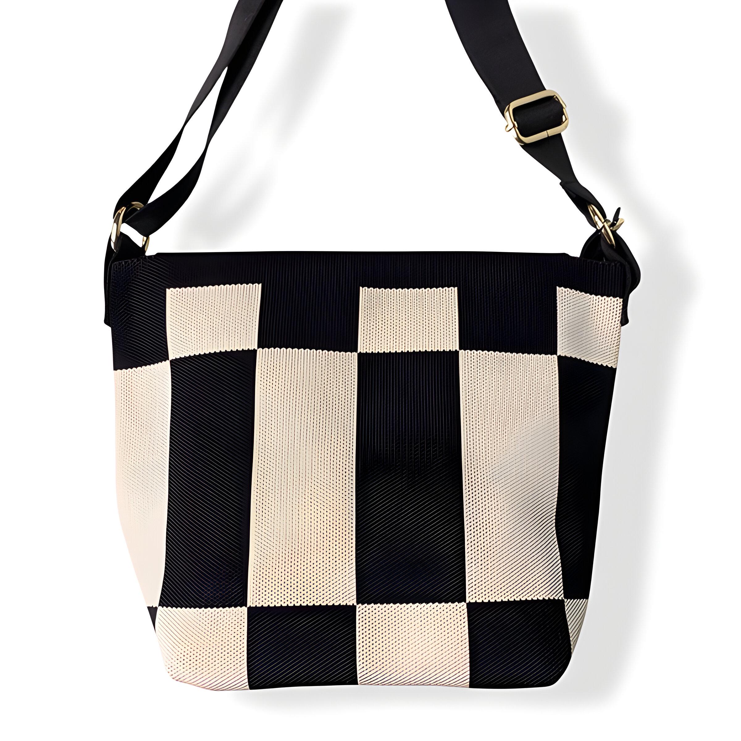 Сумка-шопер большая с принтом клетка Черно-белый (25-550) Сумка-шопер большая с принтом клетка Черно-белый (25-550)