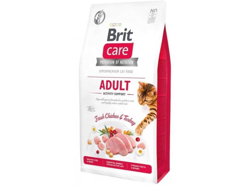Корм сухий Brit Care Cat Grain Free Activity Support для дорослих активних котів з куркою та індичкою 400 г (540839)