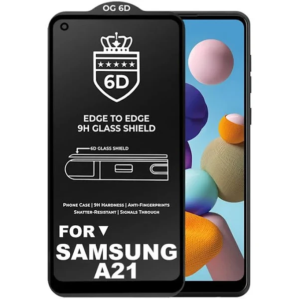 Защитное стекло 6D для Samsung A21 противоударное Защитное стекло 6D для Samsung A21 противоударное