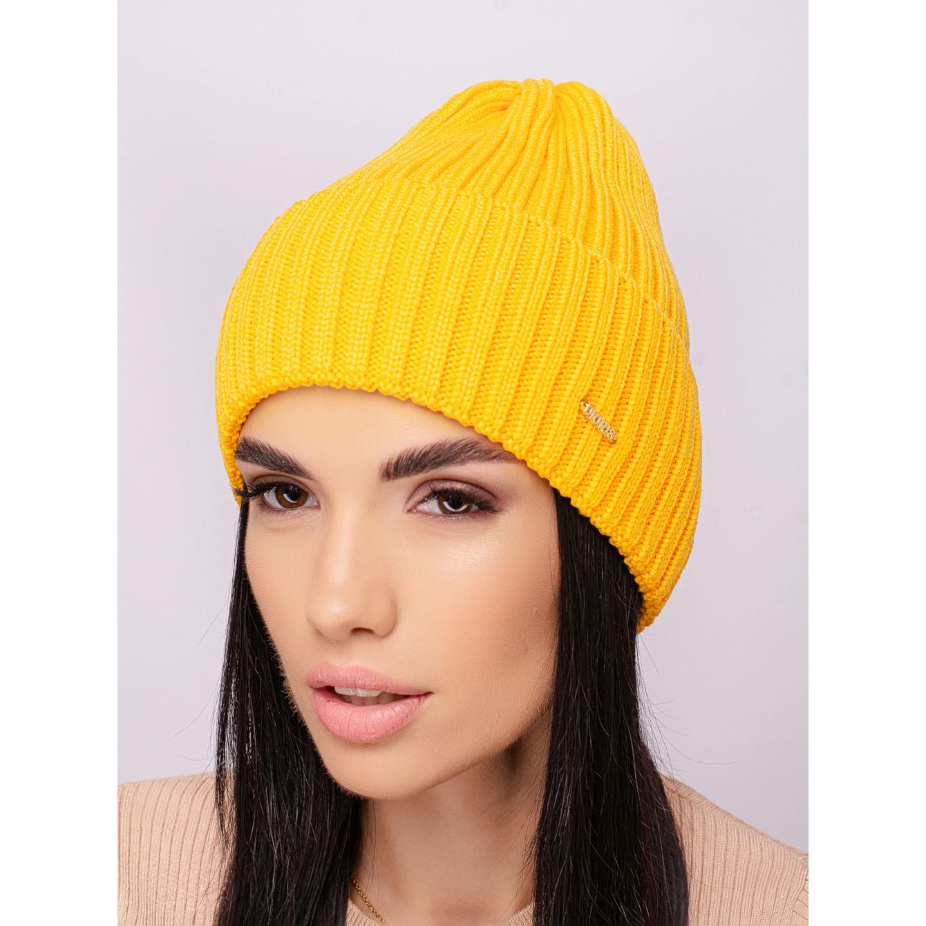 Шапка женская шерстяная Leks Бомонд one size Желтый