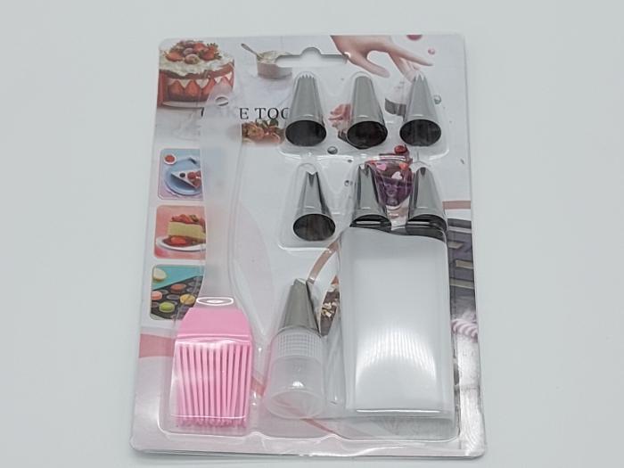 Мешок кондитерский силиконовый многоразовый для крема с металлическими насадками 7 шт. (20010) - фото 2 Мешок кондитерский силиконовый многоразовый для крема с металлическими насадками 7 шт. (20010) - фото 2