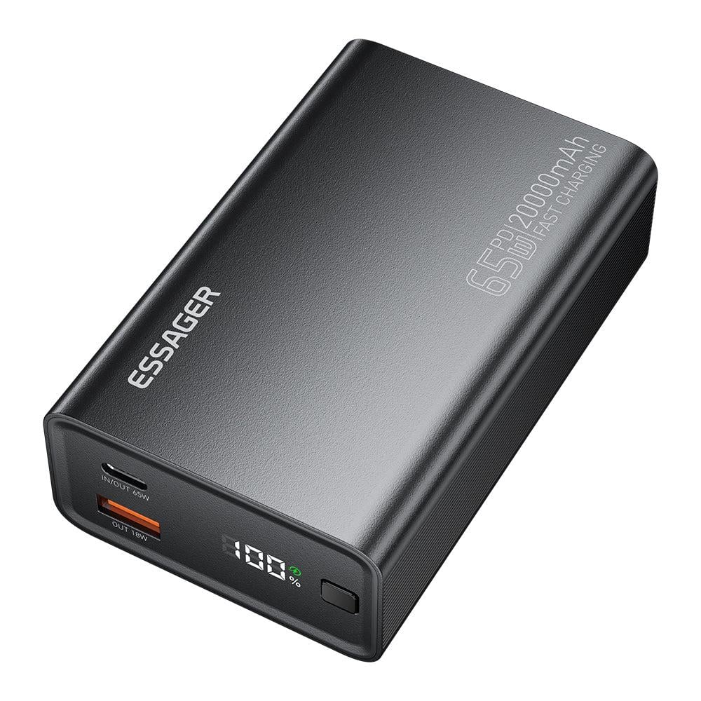 Повербанк Essager 20000 mAh 65W PD 3.0 QC 4.0 для ноутбука/планшета/IPhone 17/16/15 (EDY65-LD01-Z)