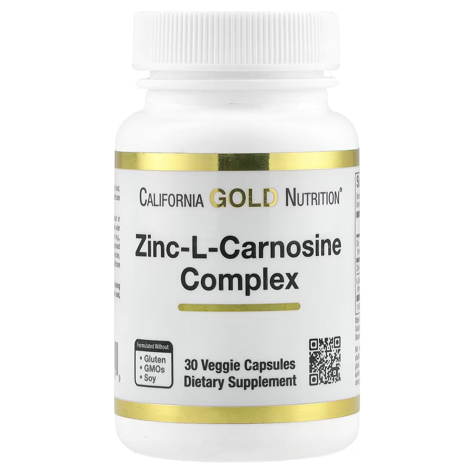 Комплекс цинк-L-карнозина California Gold Nutrition 30 вегетарианских капсул