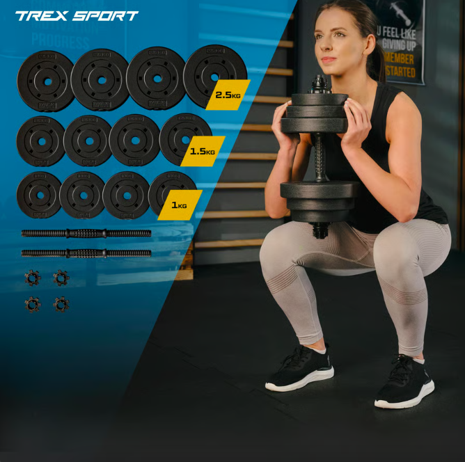 Гантелі композитні TREX Sport TX-010SK 2х10 кг (5122) - фото 2 Гантелі композитні TREX Sport TX-010SK 2х10 кг (5122) - фото 2