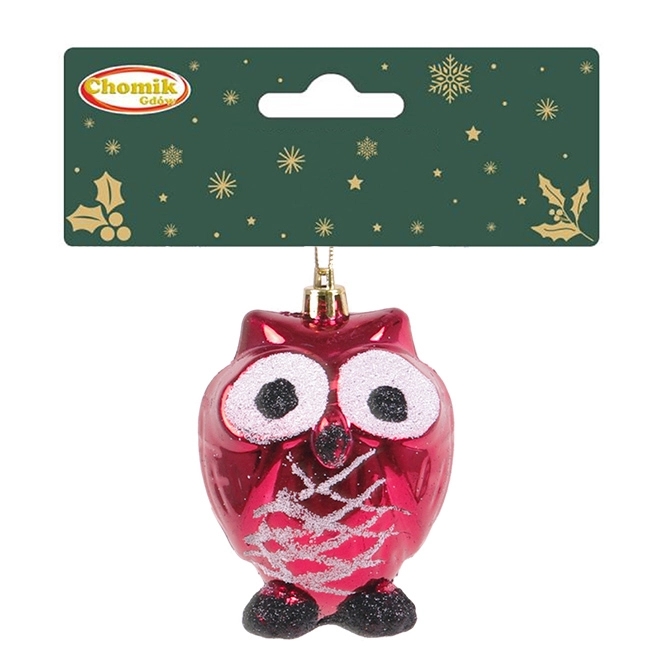 Новогодняя пластиковая подвеска Сова 10 см (43150)