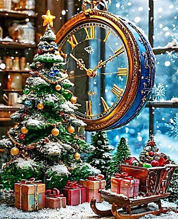 Алмазна мозаїка АлМазка Годинник квадратні алмази на підрамнику 40x50 см (АлМ-300)