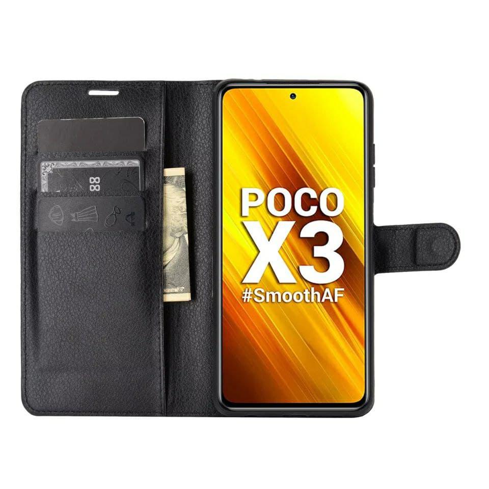 Чохол книжка з кишенями для карт на Poco X3 / X3 Pro Чорний (120316_1) - фото 2