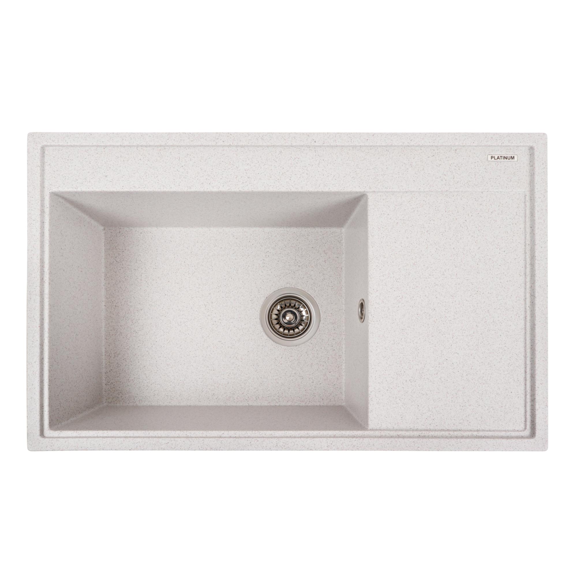 Мойка кухонная Platinum PLS-A40294 прямоугольная гранитная 790x500 мм Белый (216454)