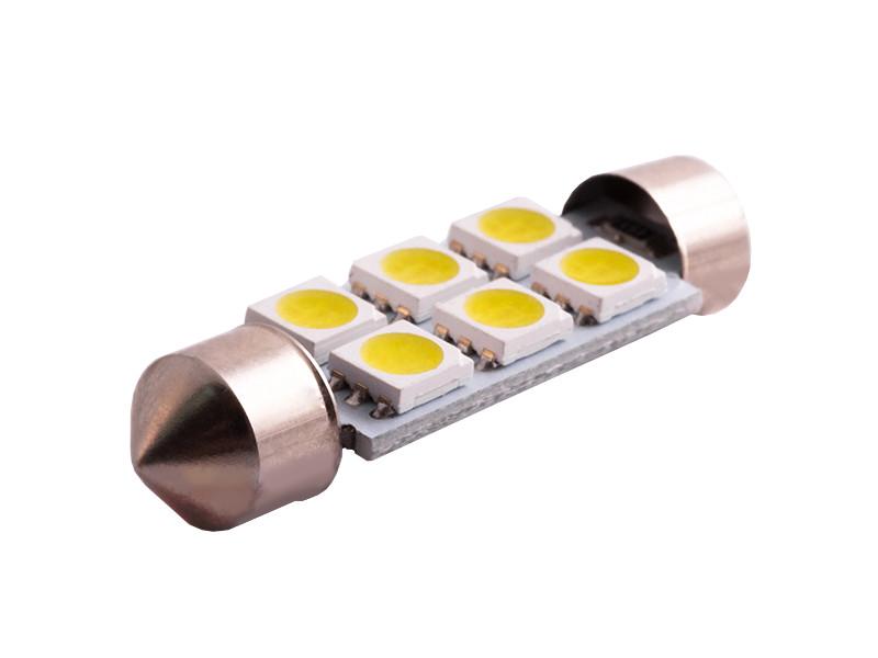 Автолампа светодиодная C5W SV8,5 12 В 41 мм SMD5050-6led Белый (443)