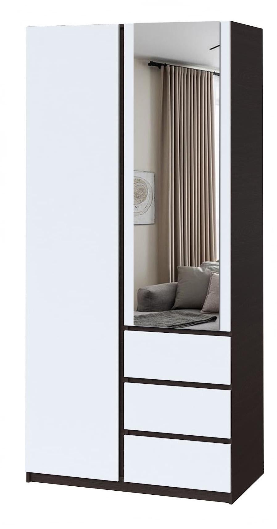 Шкаф в прихожую Мастер Форм Брайт 1000х520х2000 мм Венге магия/Белый (20435)