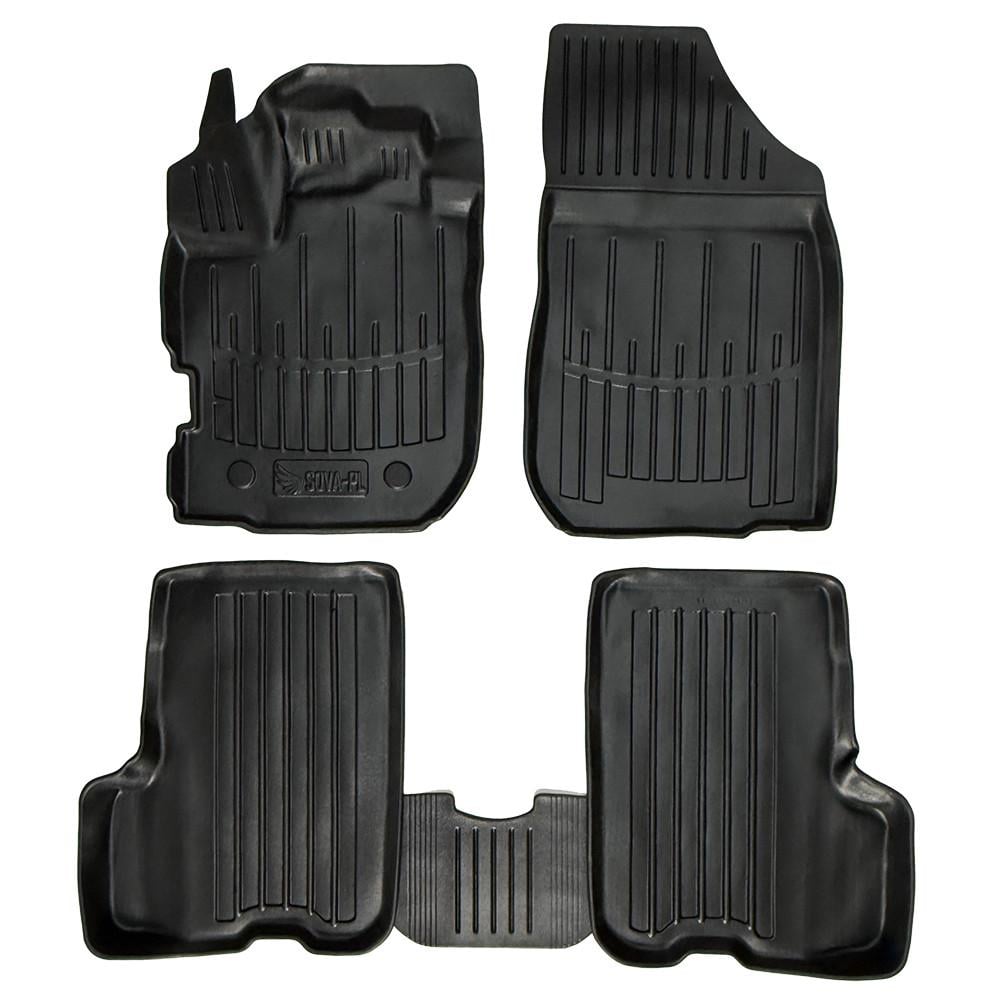 Коврики в салон SOVA-PL для Renault Logan II 2012-2020 резиновые 5 шт. Черный (28800600)