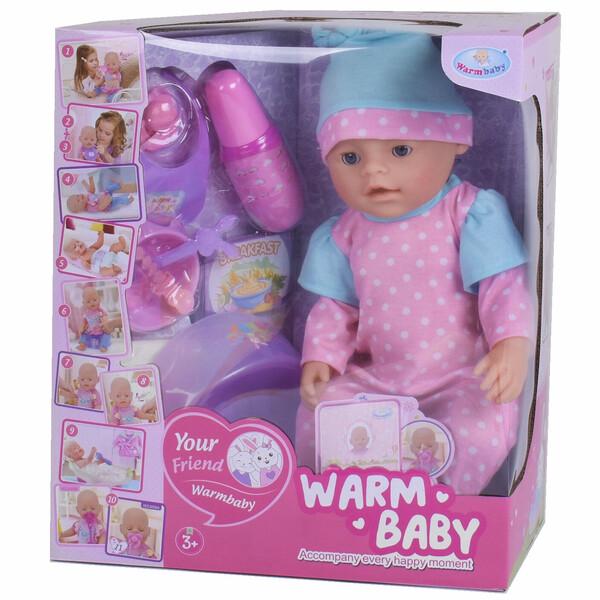 Пупс интерактивный Warm Baby 40 см кушает и ходит на горшок (52132)