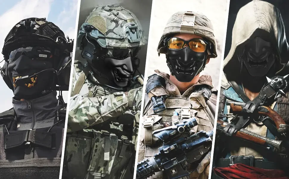 Маска Самурая Ghost of Tsushima Airsoft косплей Черный (MK001025) - фото 9