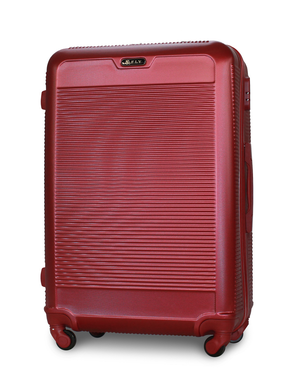 Валіза Fly 1093 велика 74х51х30 см 90 л пластикова на 4 колесах Бордовий