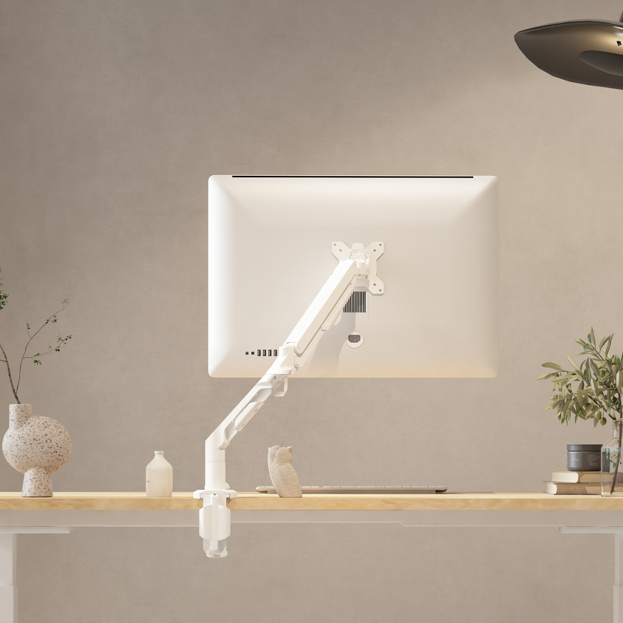 Кронштейн настольно-поворотный FlexiSpot DL1 для мониторов диагональю от 17 до 36" Белый - фото 9