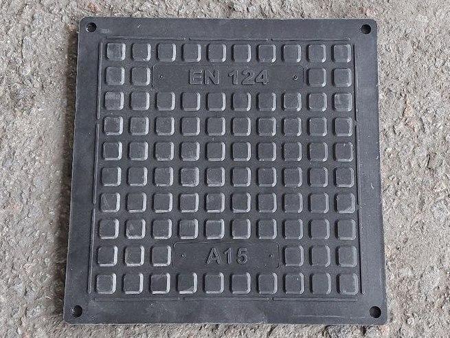 Крышка люка канализационного Воюс 600х600 мм А15 4 т Черный (voys61) - фото 6 Крышка люка канализационного Воюс 600х600 мм А15 4 т Черный (voys61) - фото 6