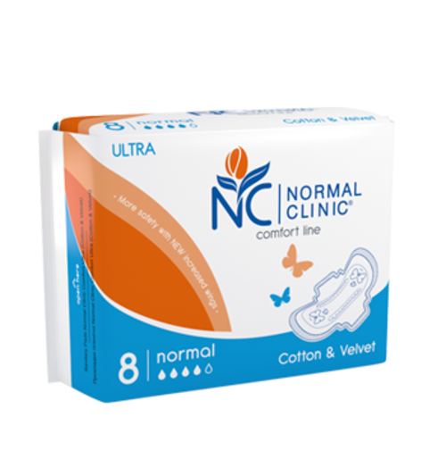 Прокладка Normal Clinic Comfort ultra Cotton&Velvet 4 краплі 8 шт. (094648)