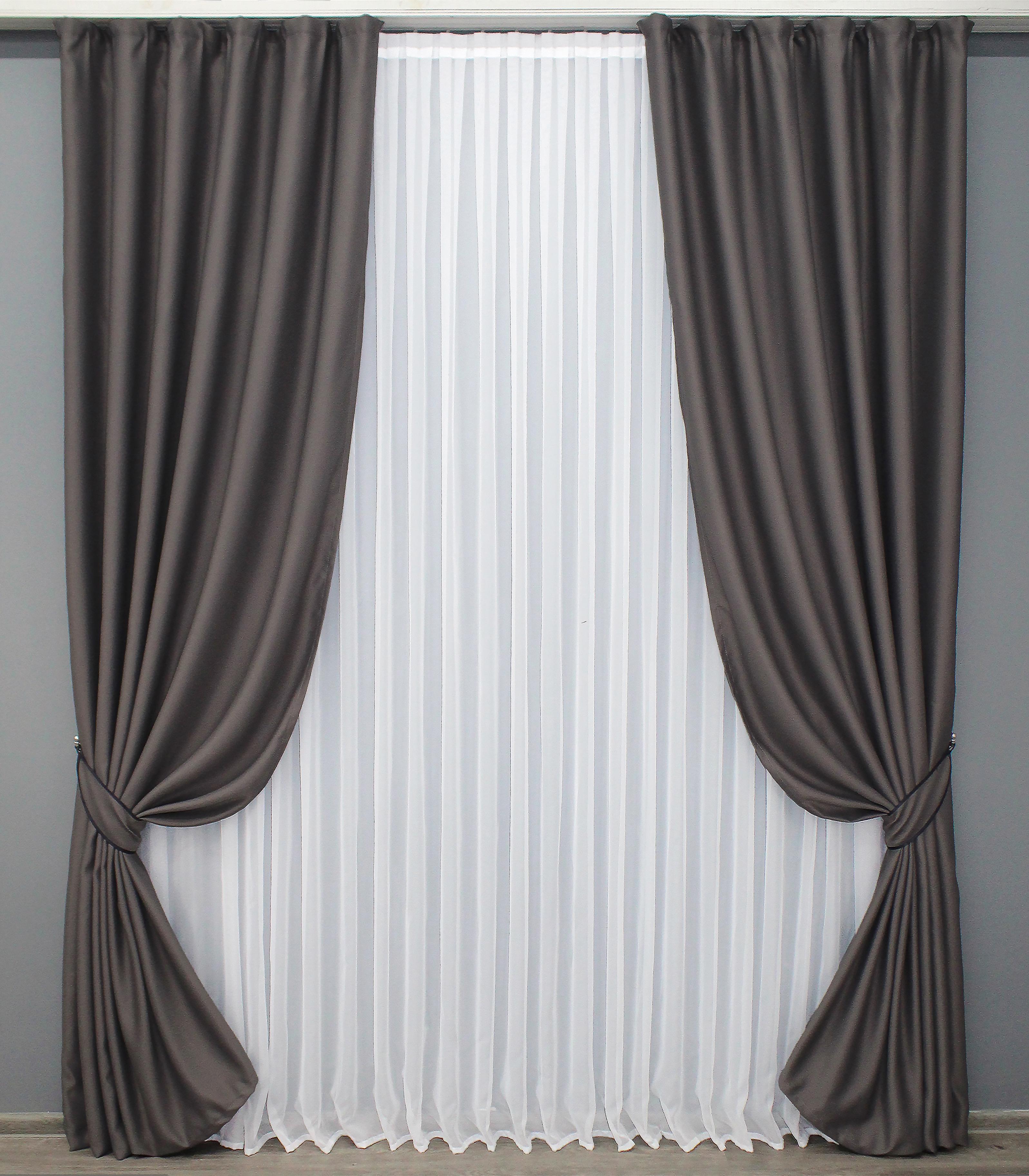 Комплект штор VR-Textil Fusion Dimout №833ш 100х270 см 2 шт. Темное какао (31-355) - фото 1 Комплект штор VR-Textil Fusion Dimout №833ш 100х270 см 2 шт. Темное какао (31-355) - фото 1