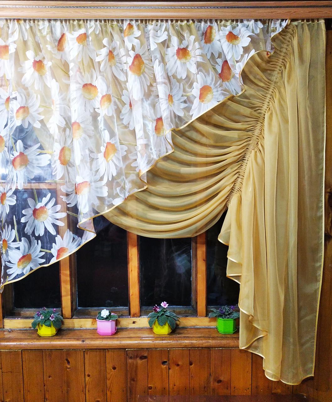 Шторы Камелия правая Грушевый/Ромашка (812989038) Шторы Камелия правая Грушевый/Ромашка (812989038)