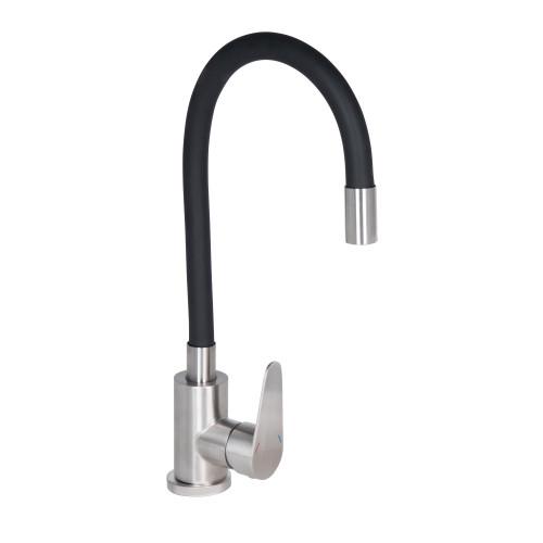 Смеситель для кухни Lidz Vida 015F3 с гибким изливом k35 Black (LDVID015F3BLA43358)