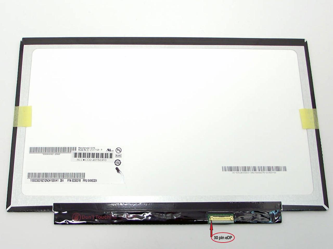 Матрица для ноутбука Dell Latitude 5280 12,5" 1366х768 WXGA/HD Ready 16:9 eDP 30 pin (68289)