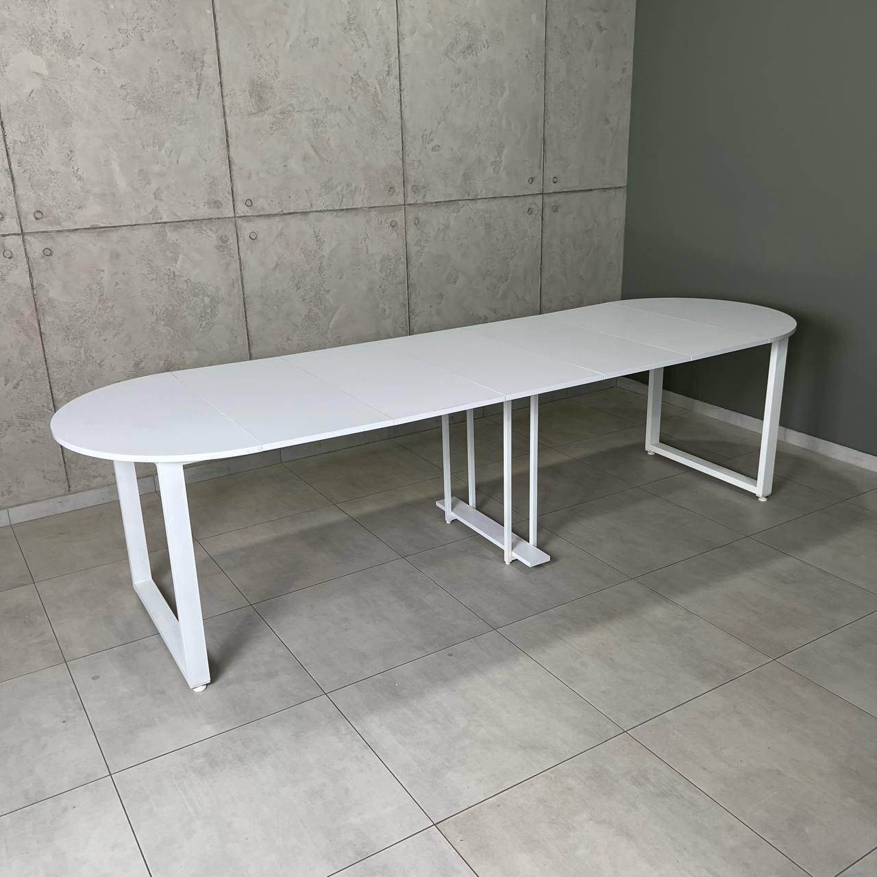 Стол кухонный LONG ПВХ УТП019242 раздвижной 3,5 м Loft Белая аляска/Белый мет - фото 2 Стол кухонный LONG ПВХ УТП019242 раздвижной 3,5 м Loft Белая аляска/Белый мет - фото 2