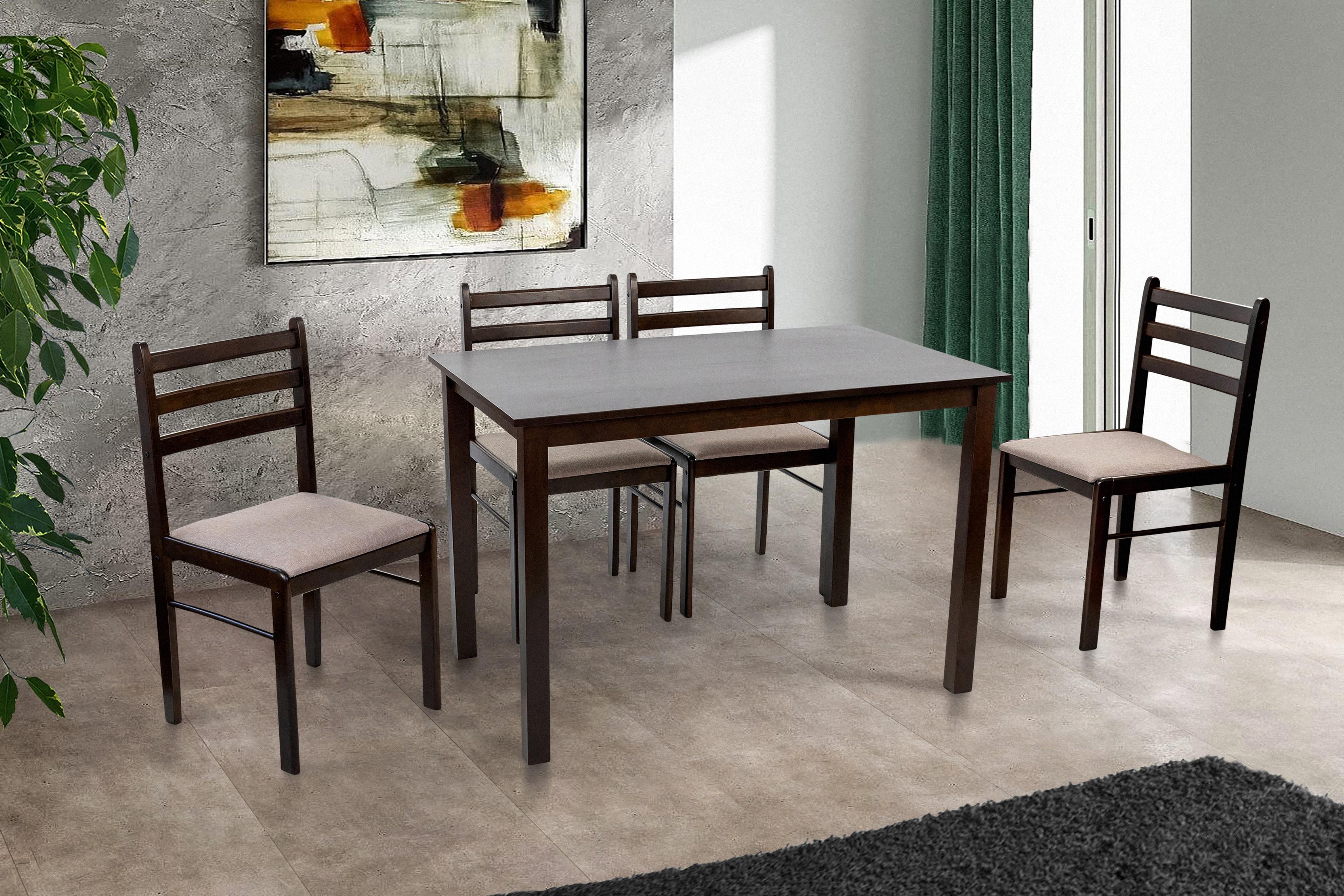 Комплект кухонний JERSIE стіл і 4 стільці Горіх темний - фото 2