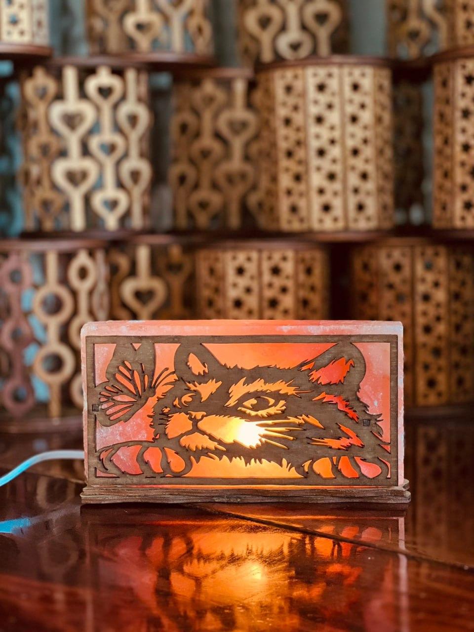 Соляная лампа Кот из гималайской соли 2 кг (Д-bahmut-011)