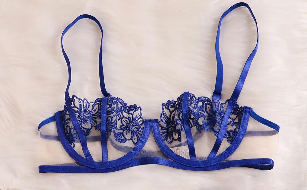 Комплект нижньої білизни 2в1 ліф/трусики Синій M (0008M) - фото 5