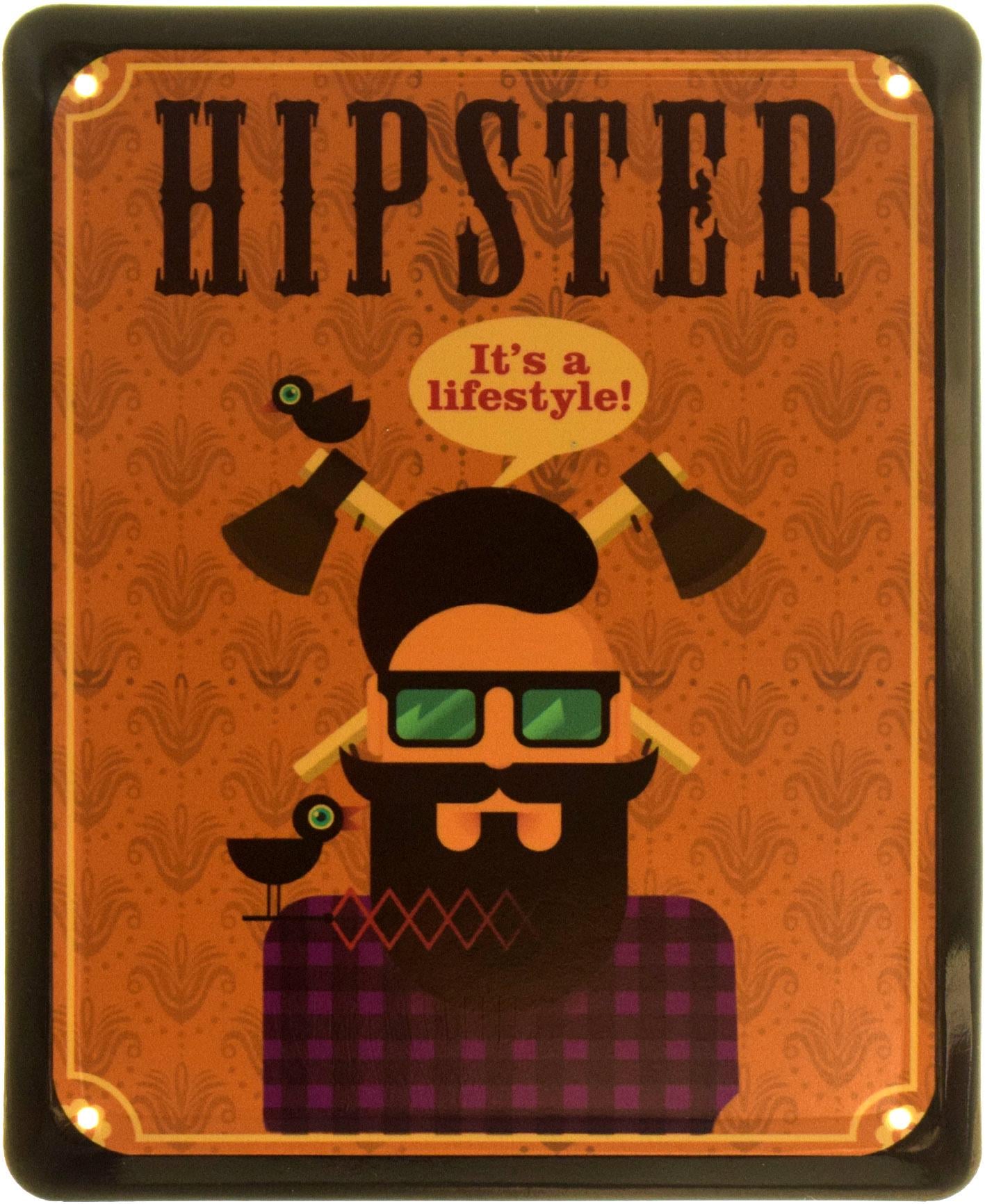 Табличка металлическая "Hipster It's a Lifestyle" 18x22 см (ms-103852)