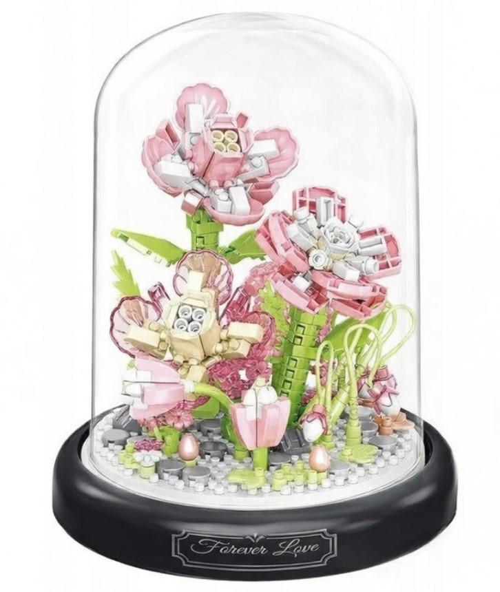 Конструктор Gardenias серия Flower Flask Розовая гардения под куполом 438 детали (2104619281)