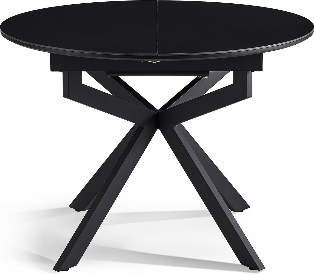 Стіл обідній Tilla розкладний 4-6 місць 105 см Charcoal black ceramic top black base (16207)