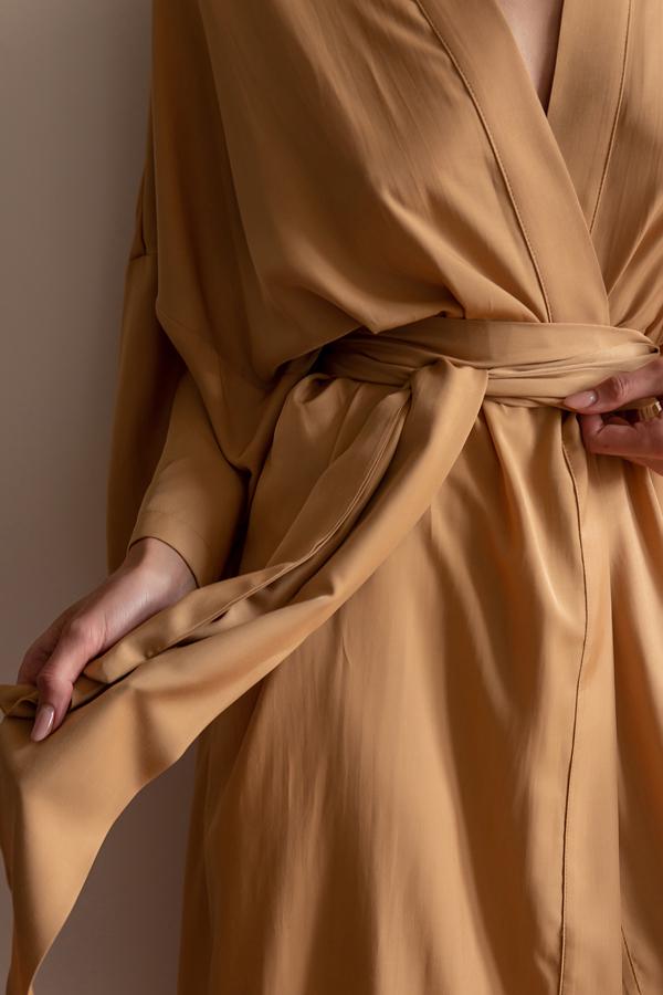 Халат шелковый Forli Desert ONE с хлопком (SL0035-89-04_ONE) - фото 2