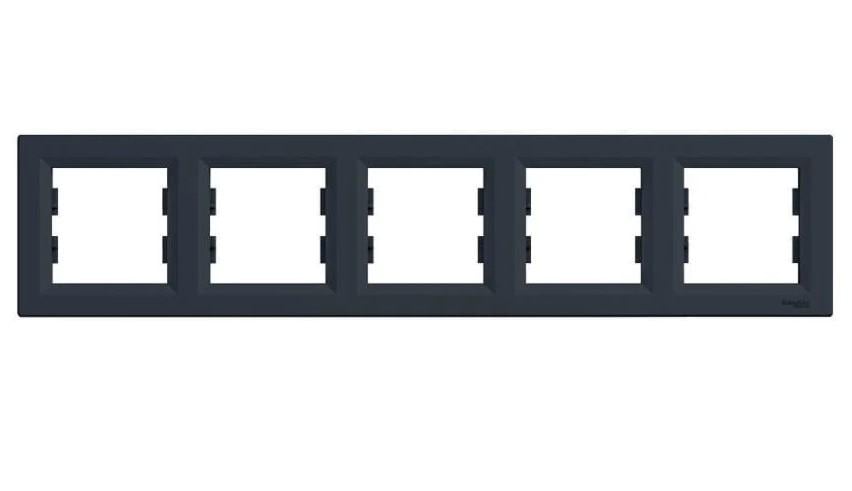 Рамка пятиместная горизонтальная Schneider Electric Asfora Антрацит (00000003115)