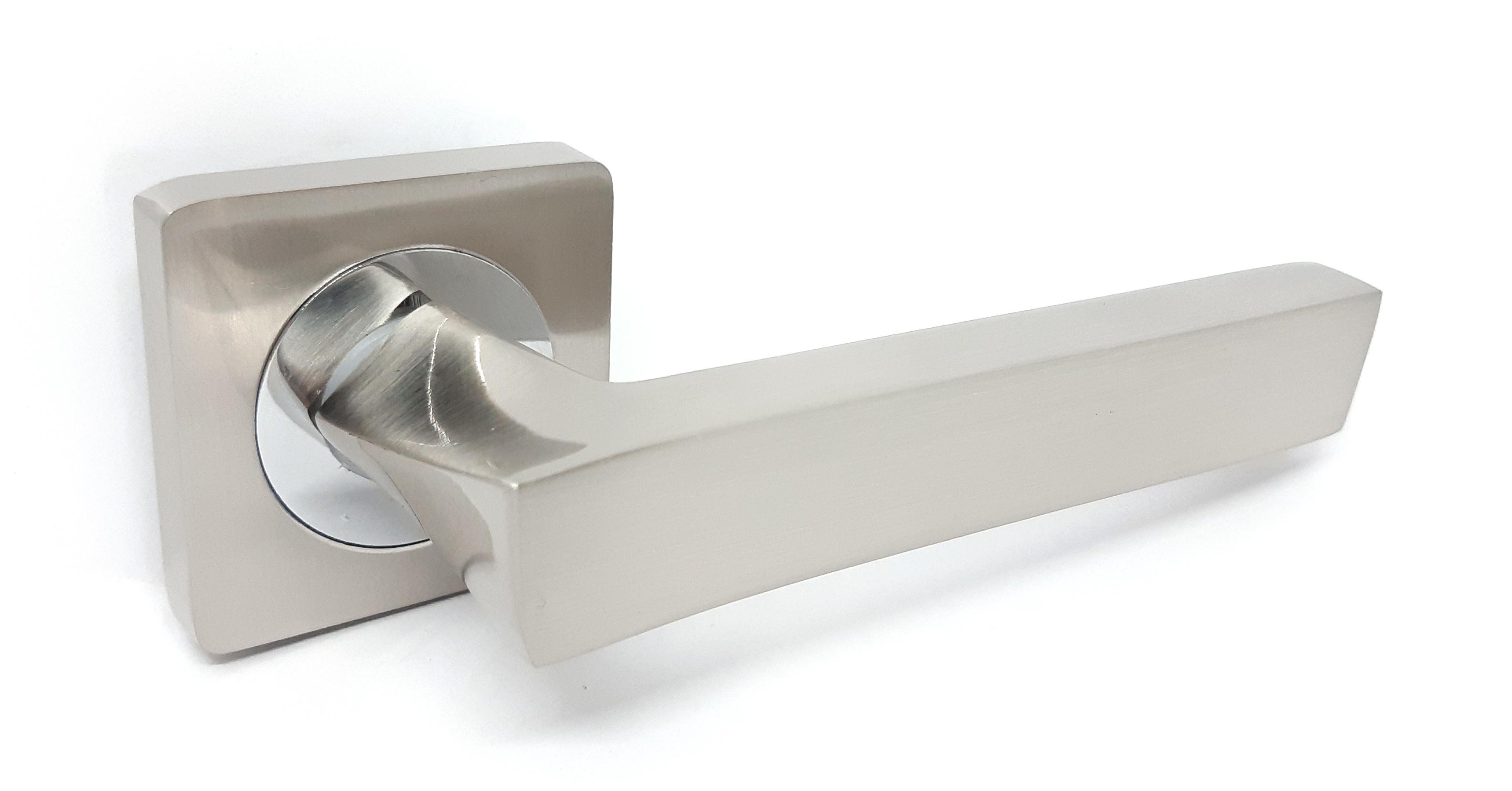 Ручка Kedr на розетке квадрат R8.157-AL SN/CP матовый Никель/Хром полированный - фото 1 Ручка Kedr на розетке квадрат R8.157-AL SN/CP матовый Никель/Хром полированный - фото 1