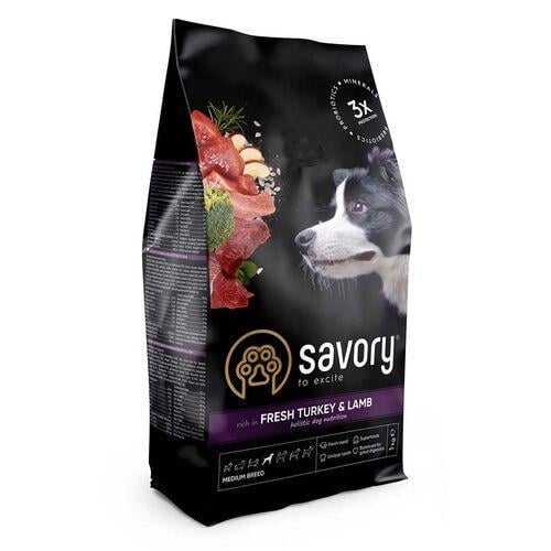 Корм сухий для дорослих собак середніх порід Savory Medium Breed coren Fresh Turkey & Lamb 1 кг (30259)