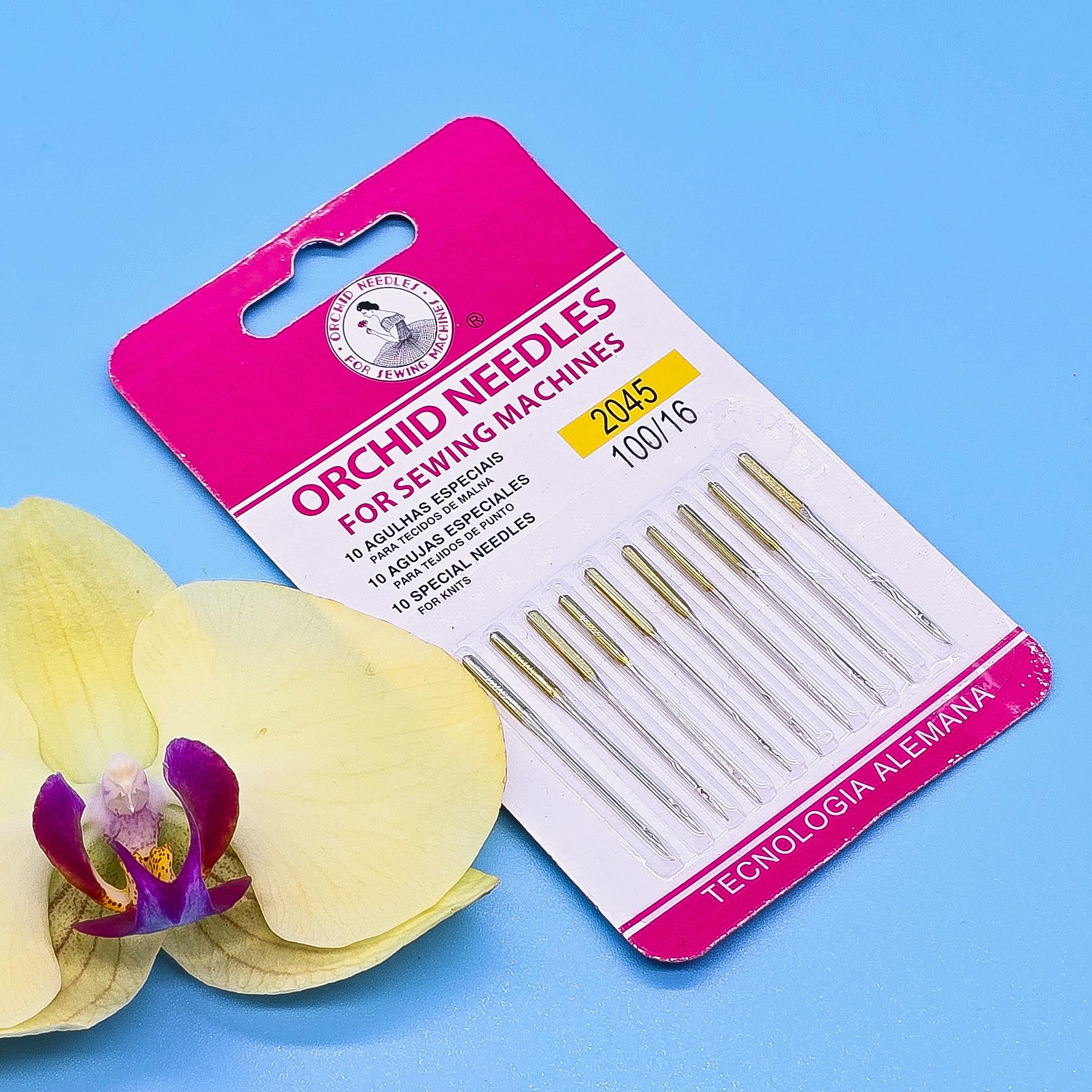 Иглы ORCHID Needles для бытовых швейных машин 2045 № 100/16 трикотаж в упаковке 10 шт.