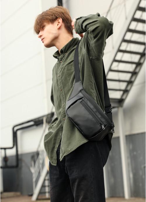 Поясная сумка мужская Sambag из экокожи Черный (799038617)