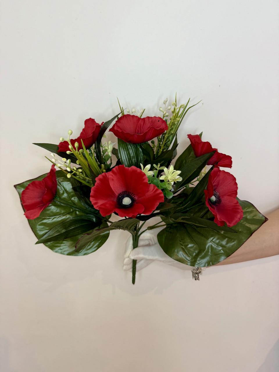 Искусственный букет Красный мак 35 см