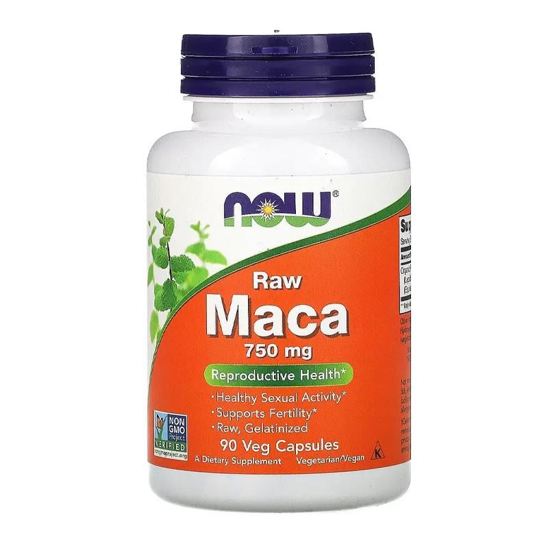 Корень мака NOW Maca 750 мг Raw 90 капс. (07805-01)
