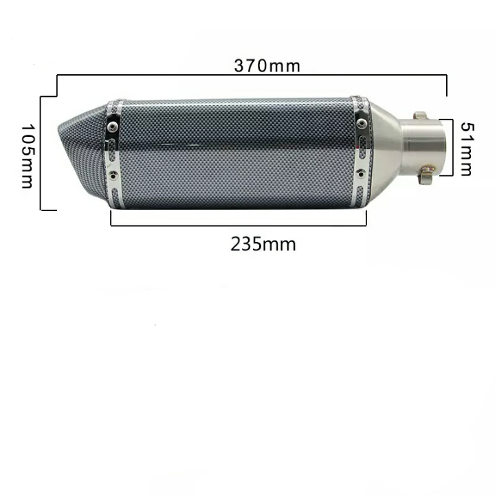 Глушитель мото прямоточный 38/51 мм Akrapovic Carbon 370х105 мм - фото 6