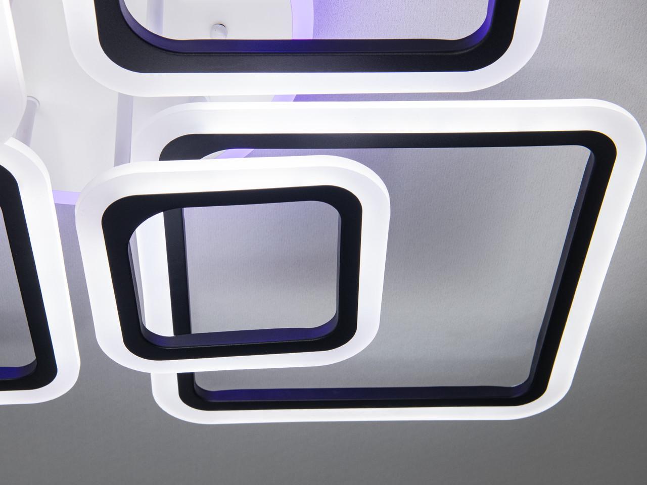 Люстра LED для зала с пультом A8160-6BK-LS 115W на 16 м2 Черный (2603432502) - фото 7