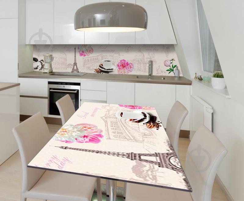 Наклейка 3Д виниловая на стол Zatarga «Архитектурные скетчи» 650х1200 мм для домов, квартир, столов, кофейн,