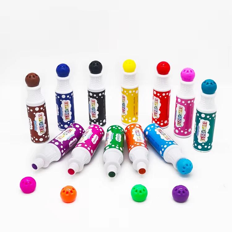 Маркери пальчикові DOT для творчості точкові фарби для малювання та живопису на водній основі 12 кольорів - фото 3 Маркери пальчикові DOT для творчості точкові фарби для малювання та живопису на водній основі 12 кольорів - фото 3