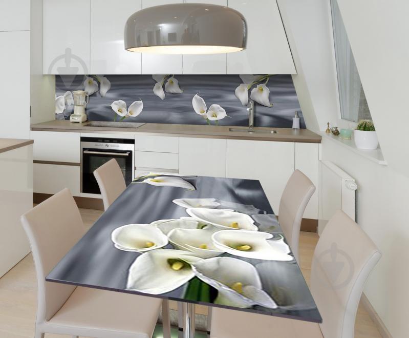 Наклейка 3Д виниловая на стол Zatarga «Белые сны» 600х1200 мм для домов, квартир, столов, кофейн, кафе