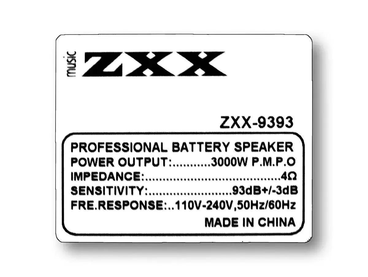 Акустична система портативна ZXX-9393/7909 з 2 мікрофонами 80 Вт TWS/FM/USB/TF/SD/BT/REC/LED 81х30х30 см Чорний (21811771) - фото 4