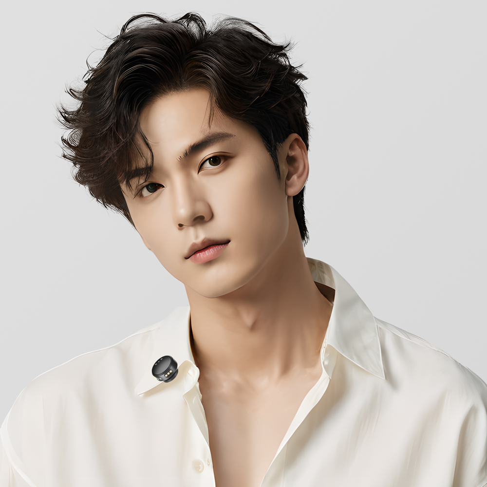 Микрофон петличный беспроводной Savetek M9 2в2 с двумя адаптерами для iPhone/Android Black/Yellow - фото 7