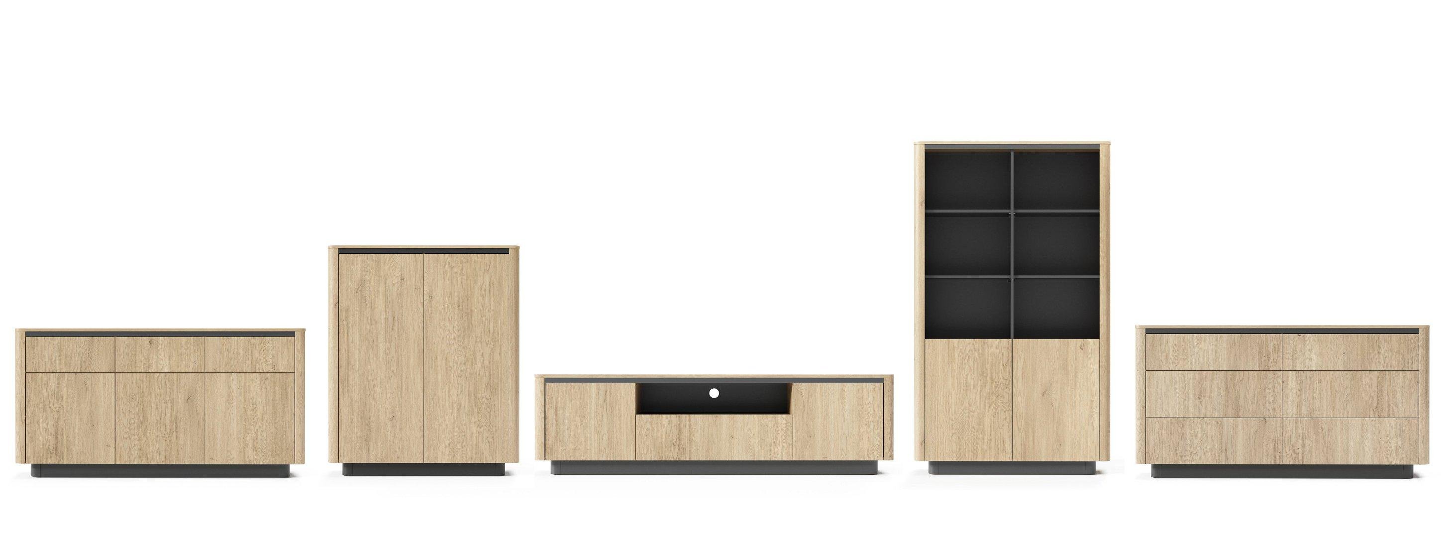 Комод Perfect Home Torro 3D3S/163 3-дверний з 3 шухлядами Дуб кремона/Чорний (PFH-091415) - фото 7 Комод Perfect Home Torro 3D3S/163 3-дверний з 3 шухлядами Дуб кремона/Чорний (PFH-091415) - фото 7