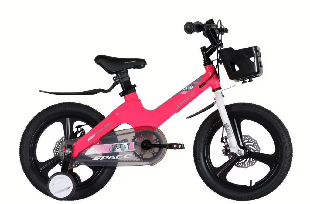 Велосипед SPACE KID MOON MG 16"/9" DD крылья корзина 2026 Розовая (8585053830873)