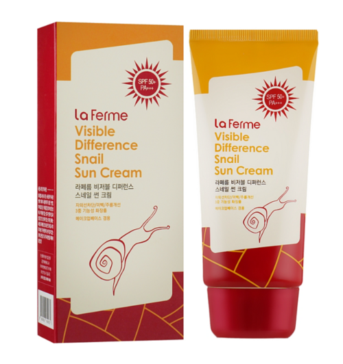 Крем сонцезахисний із муцином равлика Farmstay Visible Difference Snail Sun Cream SPF50+/PA+++ 70 мл (8809715722946)